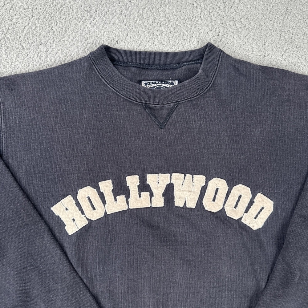 VTG Hard Rock Cafe Hollywood Crewneck Sweatshirt Men Large Flag Embroidery - Picture 8 of 16